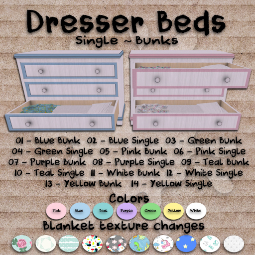 {HP} Dresser Beds - Full Set