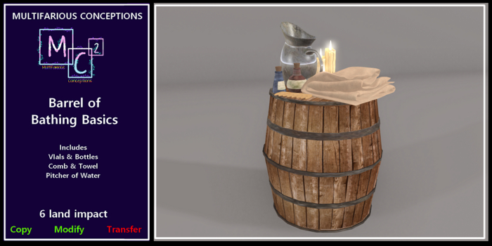 *M* Barrel of Bathing Basics (wear to unpack)
