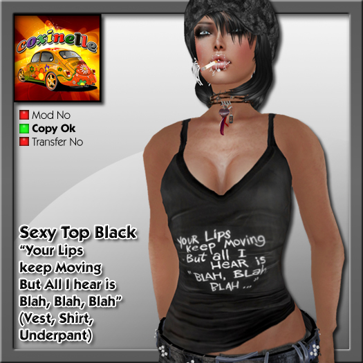 Coxi - Tank Top Black Bla Bla Bla
