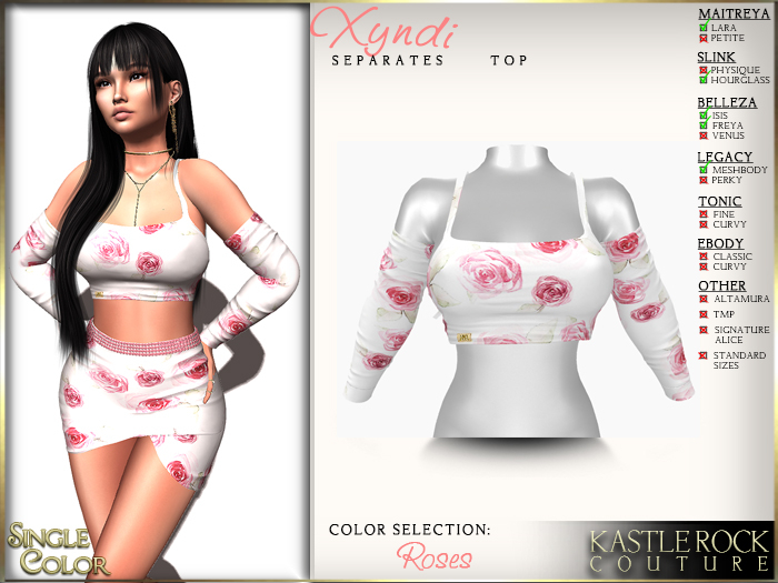 :KR: Xyndi Top - Roses (Add Me)