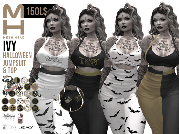 Mesh Head - Ivy Halloween Jumpsuit & Top - DEMO VERSION