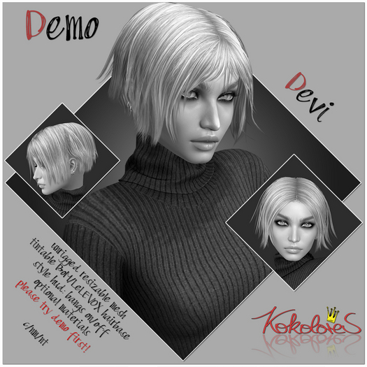 Second Life Marketplace - DEMO [KKLRS] Hair Devi {bxd} - wear me!