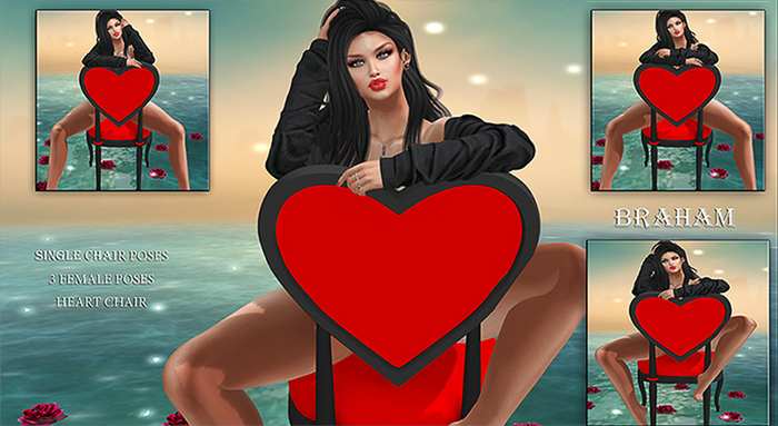 Braham Design Female Heart Chair 3 Model Poses