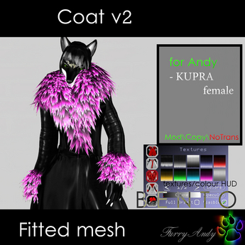 Second Life Marketplace - DEMO - Furry Andy - Coat v2 for KUPRA