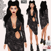 WEB ASYMETRIC DRESS,CL&MESH BODY