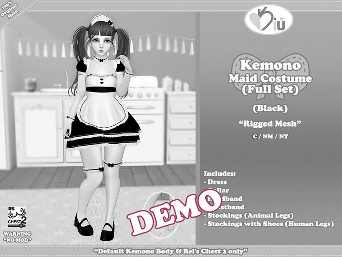 *>Kiu<* - Kemono Maid Costume (Full set)_DEMO