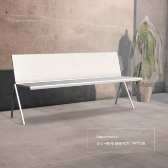 Second Life Marketplace - [Dope+Mercy]Sit Here Bench_White (ADD)