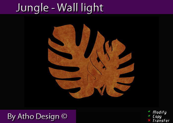 "Jungle" Applique murale cuivre