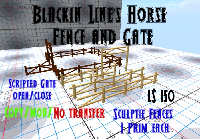 Blackin Line's Horse Fence with Gate Sales Box