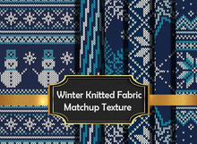 Blue Holly Knitted Fabric Matchup texture seamless
