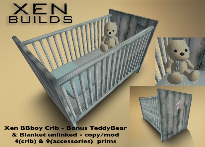 Second Life Marketplace Baby Boy Crib form Xen Builds