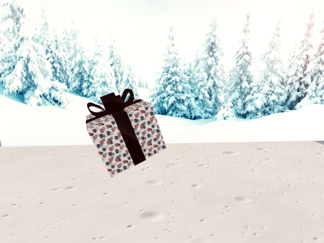 Present / gift box cute dog & black bow !