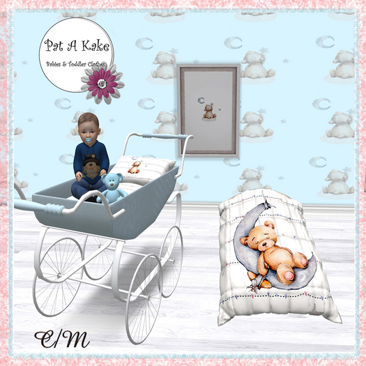 Pat A Kake Blue Slumber Carriage Set
