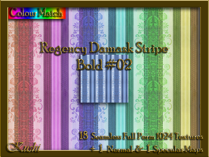Regency Damask Stripe Bold #02 Seamless Texture Set