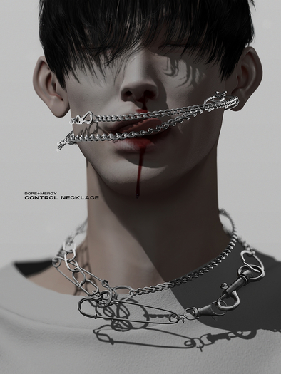[Dope+Mercy]Control Necklace_Black (ADD)
