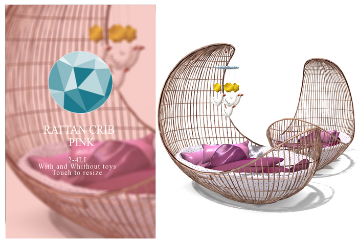 [Ciapapuer] Rattan Crib - Pink
