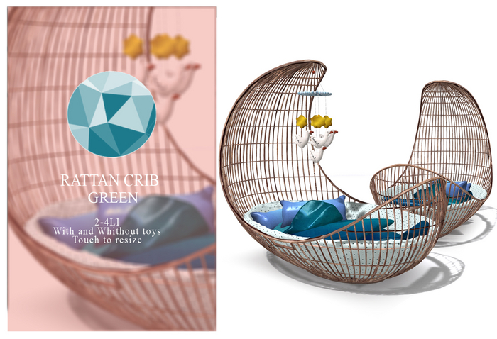 [Ciapapuer] Rattan Crib - Blue