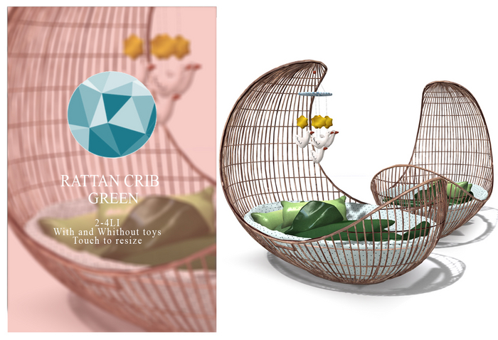 [Ciapapuer] Rattan Crib - Green
