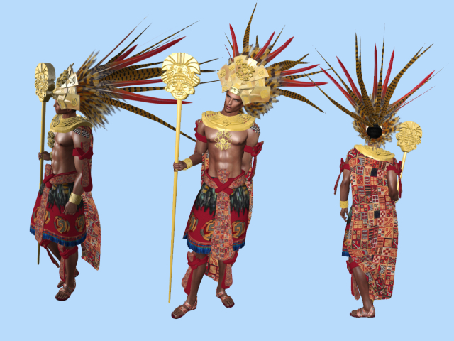 Aztec Chieftain Outfit - Burgundy