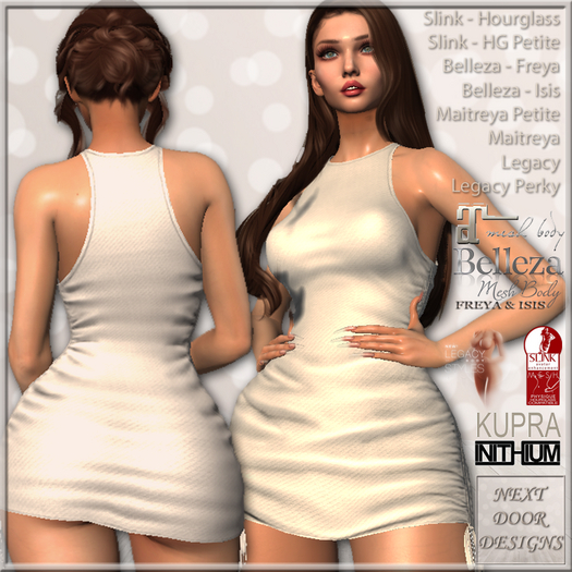 Lil Bit Ruched Tank - White: Belleza Freya, Isis, Maitreya, Legacy & Perky, Inithium Kupra, Slink Hourglass, Standard