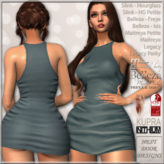 Lil Bit Ruched Tank - Blue: Belleza Freya, Isis, Maitreya, Legacy & Perky, Inithium Kupra, Slink Hourglass, Standard