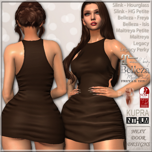 Lil Bit Ruched Tank - Brown: Belleza Freya, Isis, Maitreya, Legacy & Perky, Inithium Kupra, Slink Hourglass, Standard