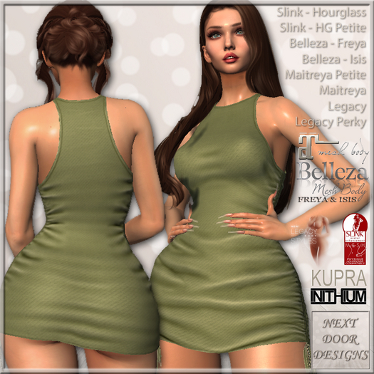 Lil Bit Ruched Tank - Sage: Belleza Freya, Isis, Maitreya, Legacy & Perky, Inithium Kupra, Slink Hourglass, Standard