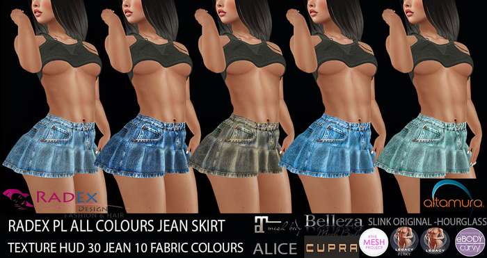 RADEX Mesh PL DEMO All Colours Jean Skirt