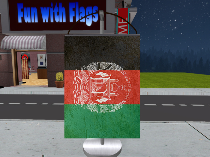 Weathered Hanging Afghanistan Flexi  Flag