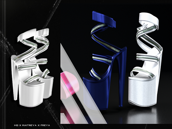 PLX. "ASHAKI " Heels // White // 