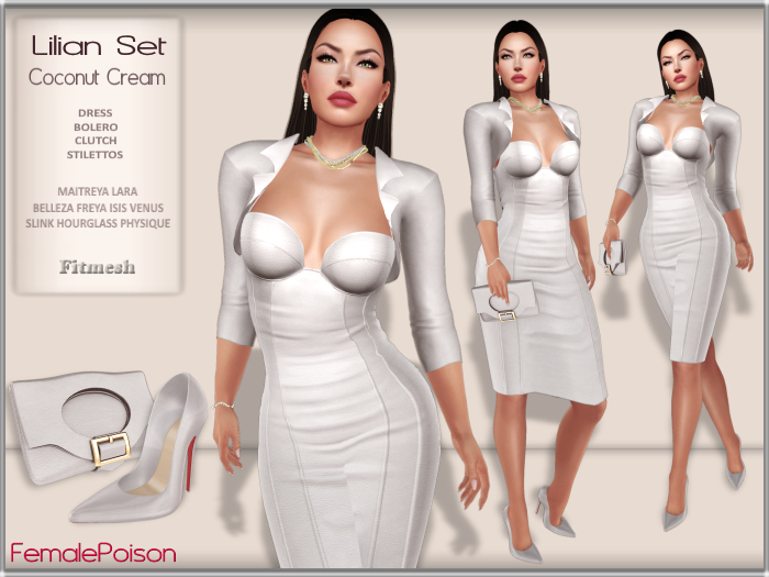 !FP! Lilian Outfit - Coconut - Belleza Freya Isis Venus Maitreya Lara Slink Hourglass Physique