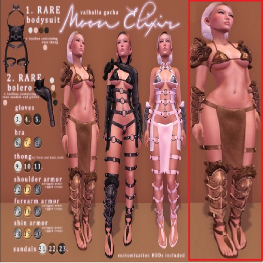 Moon Elixir - Valhalla SET COMMONS COCOA&GOLD (7PIECES)MAITREYA