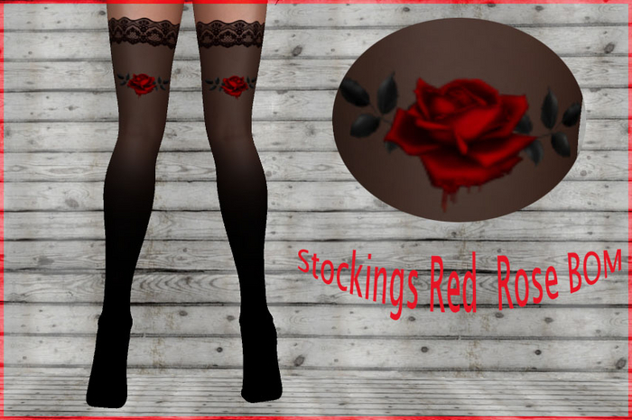 CR SH Stockings Red Rose BOM