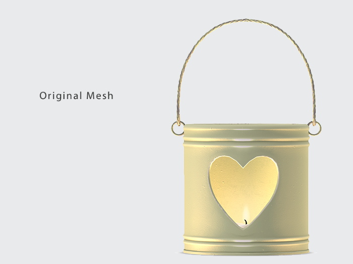 ACORN Heart Candle Bucket -Olive