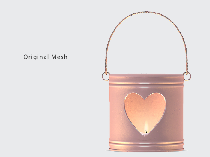ACORN Heart Candle Bucket -Pink