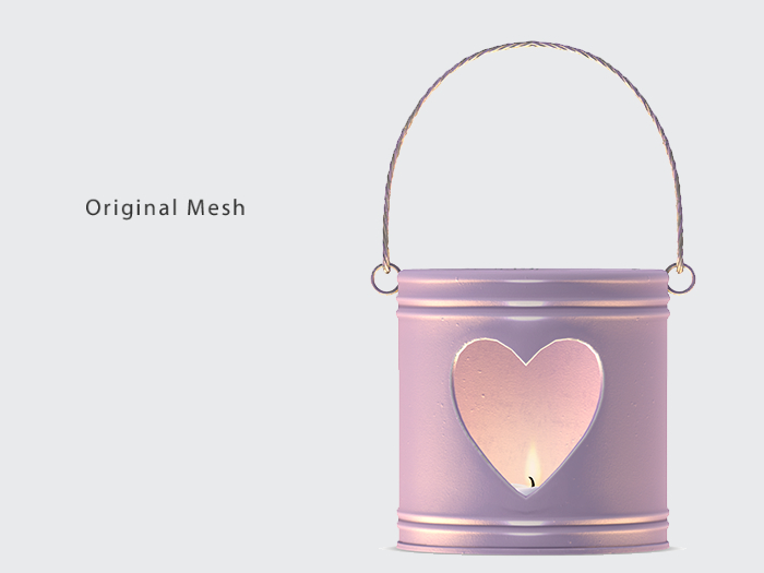 ACORN Heart Candle Bucket -Purple