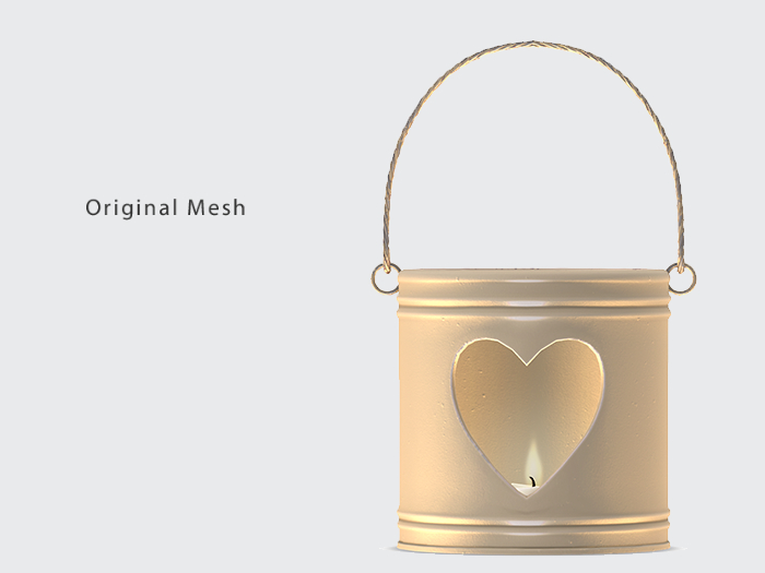 ACORN Heart Candle Bucket -Tan