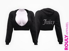 ROULY :: "Juicy" Velour Fluffy Hoodie - Black