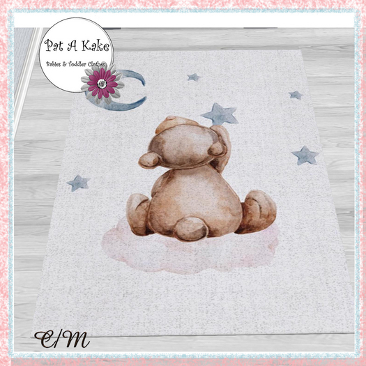 Pat A Kake Blue Slumber Bear Rug