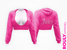 ROULY :: "Juicy" Velour Fluffy Hoodie - Fuxia