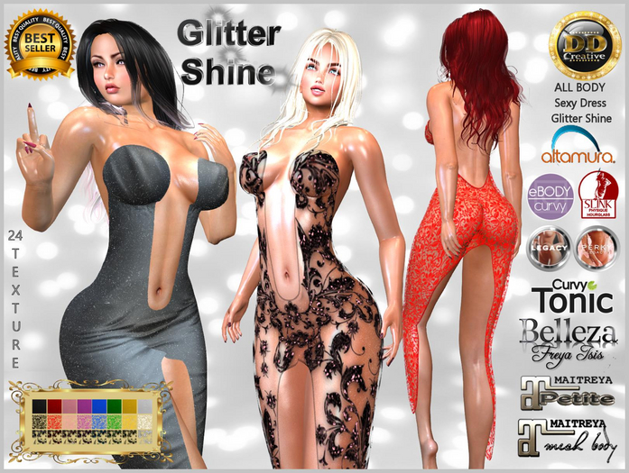 ☾ⅅⅅ☽ ◉ ALL BODY Sexy Dress Glitter Shine ◉ 