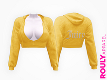 ROULY :: "Juicy" Velour Fluffy Hoodie - Yellow