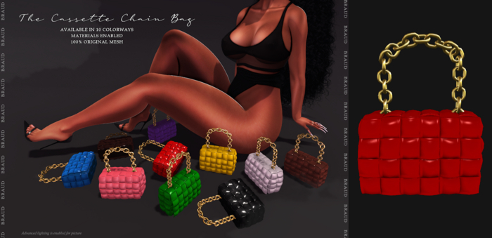 [BRAUD] Cassette Chain Bag Red 