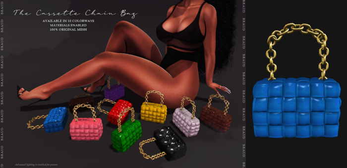 [BRAUD] Cassette Chain Bag Blue 