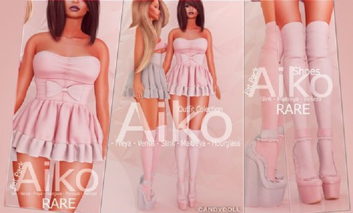 _CandyDoll_ Aiko DRESS+HEELS RARES + HUDS MAITREYA/LARA