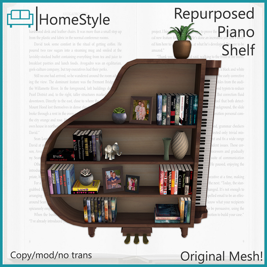 {HS} Repurposed Piano Shelf