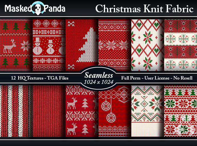 MP Christmas Knitted Fabric - Seamless Textures - Full Perm