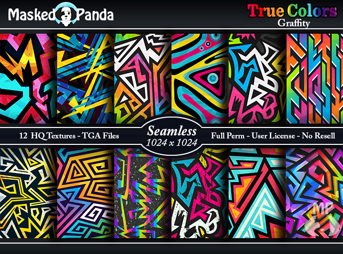 MP True Colors Graffiti - Seamless Textures - Full Perm
