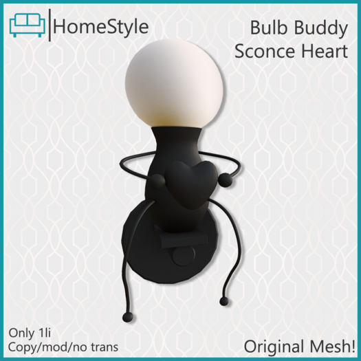 {HS} Bulb Buddies Sconce Heart