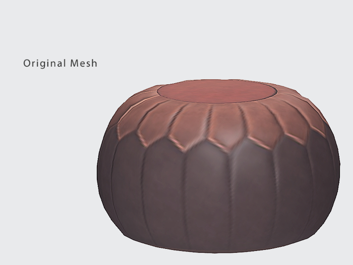 ACORN Leather  Pouf -Patchwork